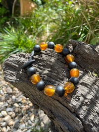 Image 1 of Bog oak and Baltic Amber bracelet 
