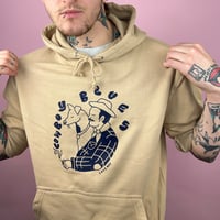Image 5 of “COWBOY BLUES” HOODIE (SAND/NAVY)