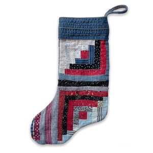 Image of CHRISTMAS STOCKING - VINTAGE QUILT 