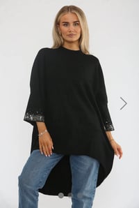 Image 4 of EMBELLISHED SLEEVE OVERSIZED JUMPER