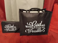 Image 2 of With God All Things Are Possible Hand Bag
