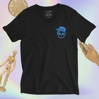 Image 2 of My Skull Is Blue Unisex V-Neck T-Shirt