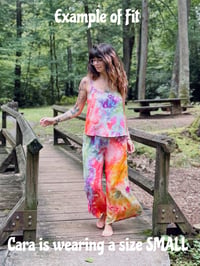 Image 13 of *IRREGULAR* S Woven Summer Set in Earthy Rainbow Watercolor Ice Dye