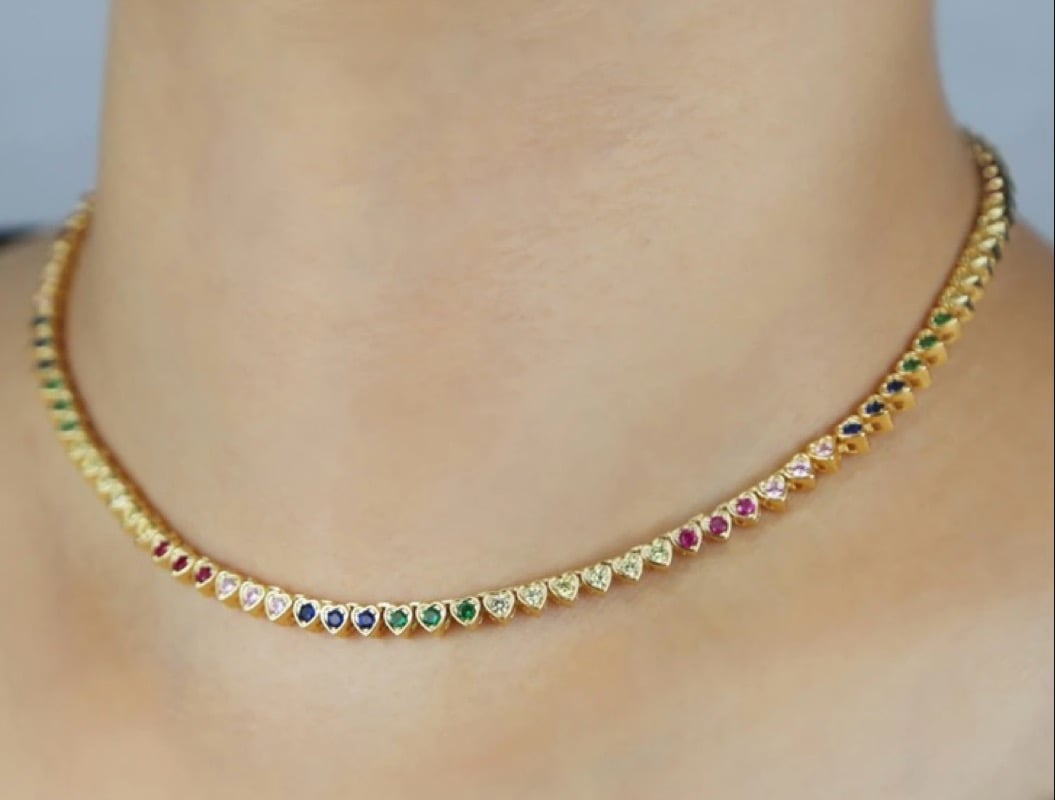 Image of Mini Rainbow Heart Necklace