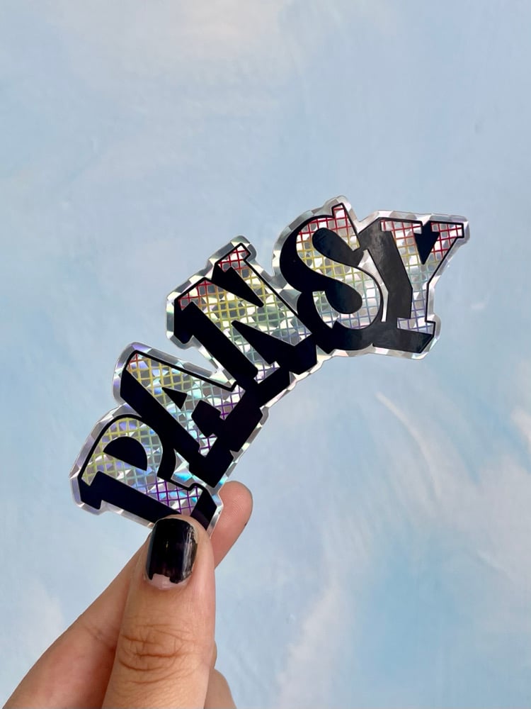PANSY holographic vinyl sticker