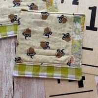 Image 2 of “Acorns” Scrappy Quilted Coaster