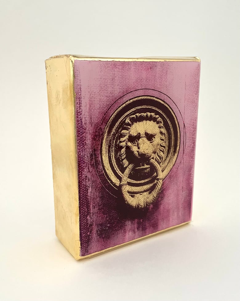 Image of Florence Door Knocker Pink/Maroon/Gold leaf 