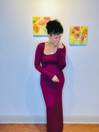 Image 1 of Focus On Me Fitted Long Sleeve Maxi