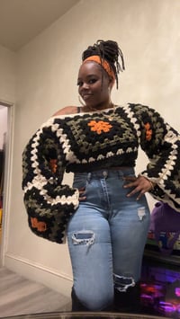 Image 3 of *Custom* Granny Square Crop Top Sweater