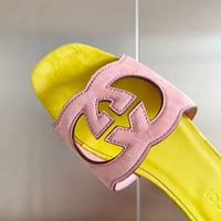 Image 3 of GG Color Block Suede Slides