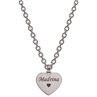 Image 2 of Stainless Steel Madrina Pendant Necklace 