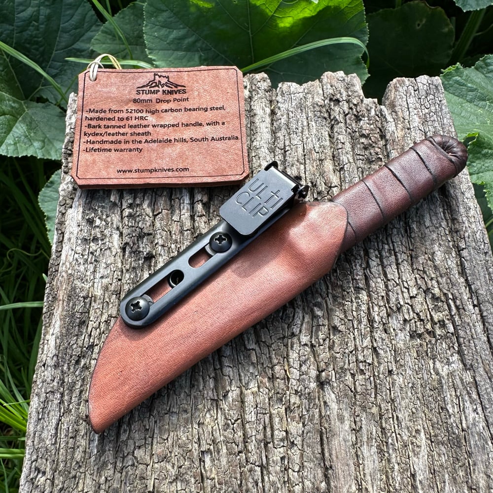 Image of 80mm Drop Point 52100 leather