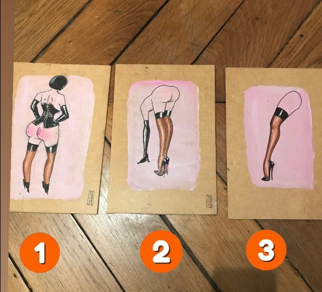Image of Small fetish paintings on wood
