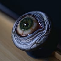 Image 7 of Custom Swappable Phone Grip for smartphones, reflective pupil OOAK (one of a kind) big green