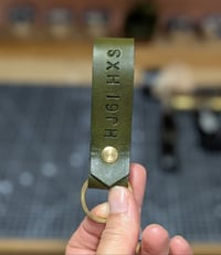 Image 4 of Personalised Looped Leather Keyring