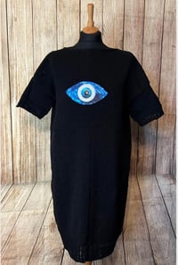 Image 1 of Evil Eye Knitted Dress, Handmade will fit up to Size U.K 14 