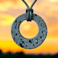Image 4 of Small Lava Ring Necklace (#05)