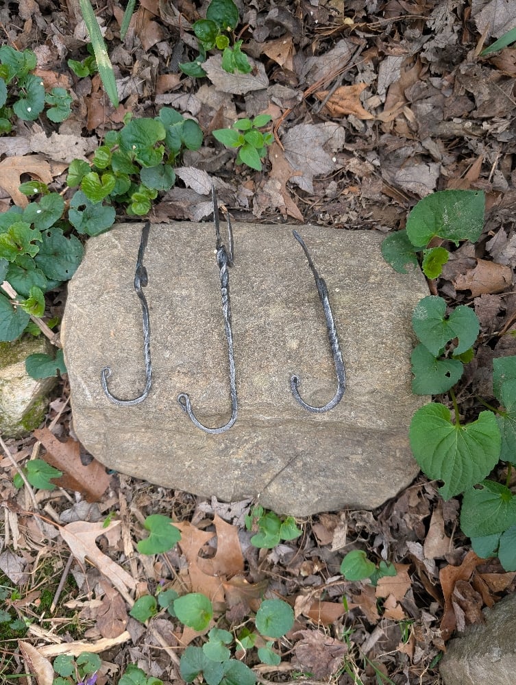Unique Hand Forged Leaf Finial Hook