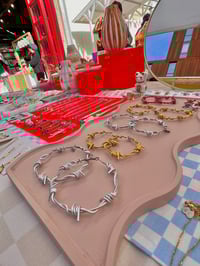 Image 10 of GOLD STAINLESS STEEL BARBED WIRE HOOPS