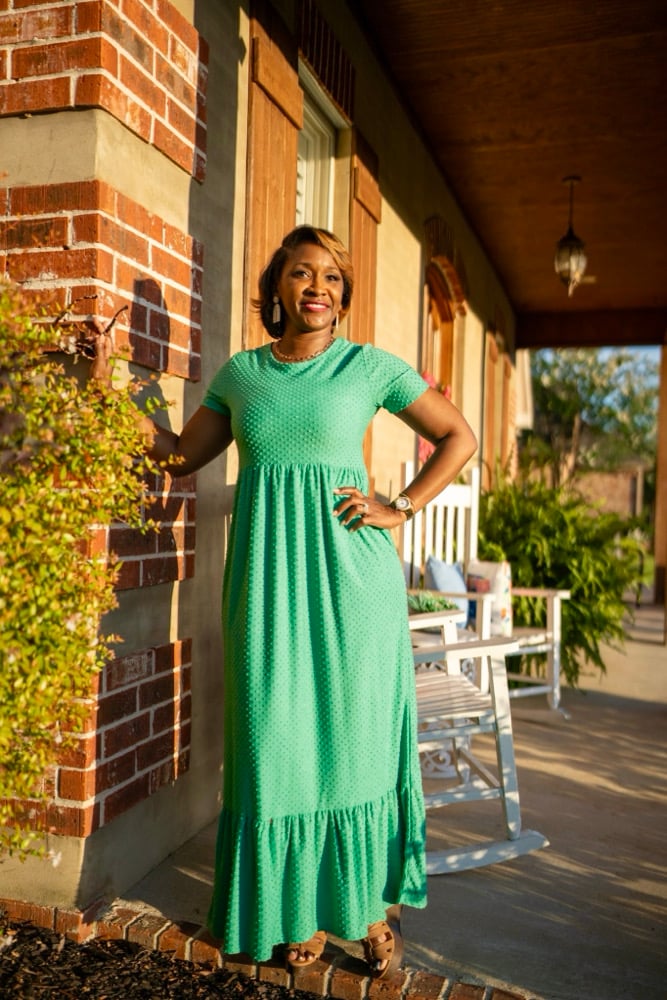 Image of  Dotted Maxi Dress~Green