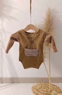 Image 1 of Baby Boy bodysuit Adrien for photoshoot | camel beige | 0-3 months