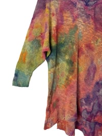 Image 8 of ♻️ UPCYCLED XS/S Cotton Blend Spring Sweater in Bright Overdye Ice Dye