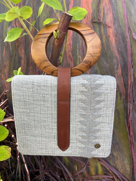 Image of Light gray Cotton and leather 