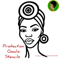 Image 5 of Unity’s Stencils: Ankh Goddess, Empress Blue Lips, Loc Godis Protection Godis