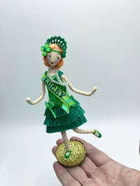 Image 2 of Lucky Irish flapper girl, miniature art doll figure