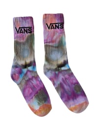 Image 3 of M/L Adult VANS Hand-Dyed Crew Socks in Earthy Agate Ice Dye