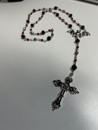 Image 2 of red and black bat rosary