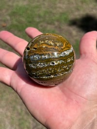 Image 10 of Ocean Jasper Laced With Druzy Quartz Sphere #2833