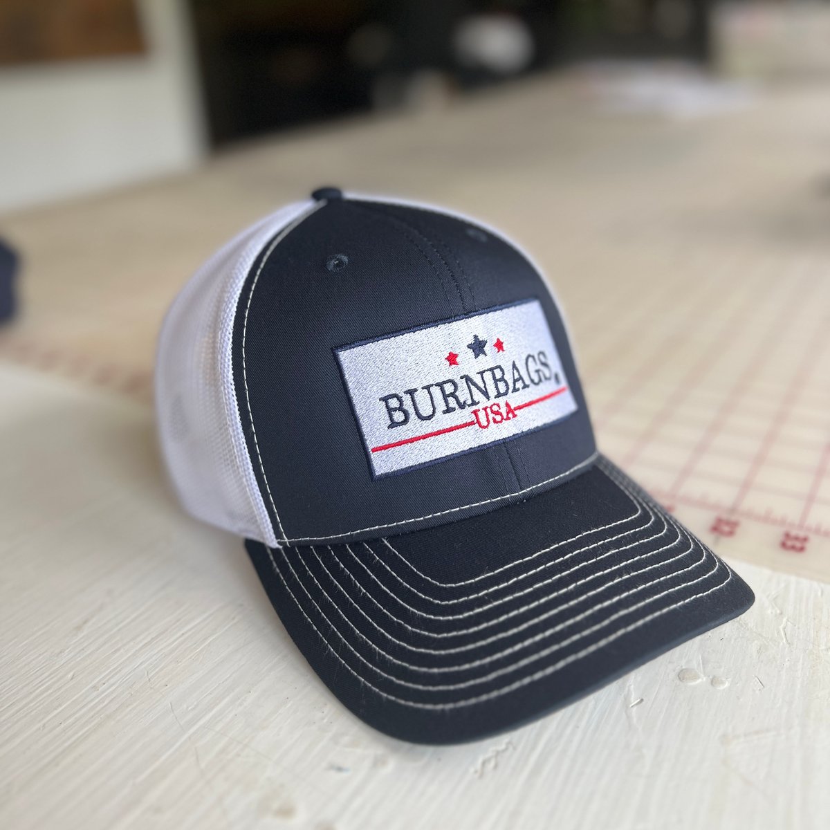 ** NEW Navy Trucker Hat | Burn Bags USA