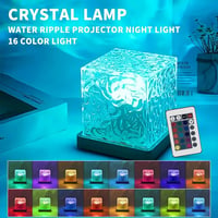 Image 1 of 3/16 Colors Water Ripple Projector Dynamic Rotating LED Night Light with Remote Dimming Family Bedro