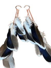 Image 3 of Deadly Drift Feather Cuff Earrings 