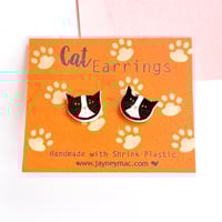 Image 3 of  Cat Earrings 4 colour options - Shrink Plastic cat earrings