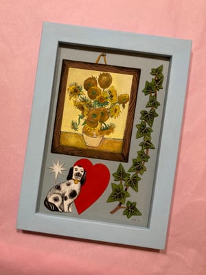 Image of Sunflowers & Ivy Framed Cutouts Original 