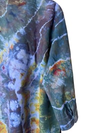 Image 3 of ♻️ UPCYCLED M 100% Silk Coldwater Creek Top in Geode Ice Dye