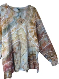 Image 5 of XXL Unisex Adult Soft Long Sleeve Tee in Muted Geode Ice Dye