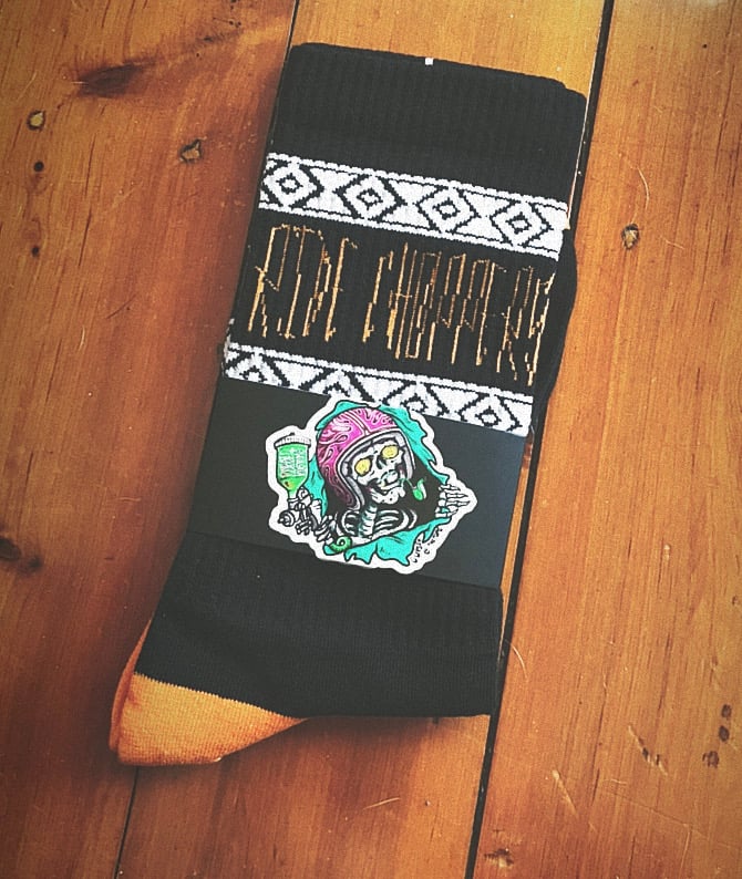 Image of “Ride choppers/fuck off” socks 