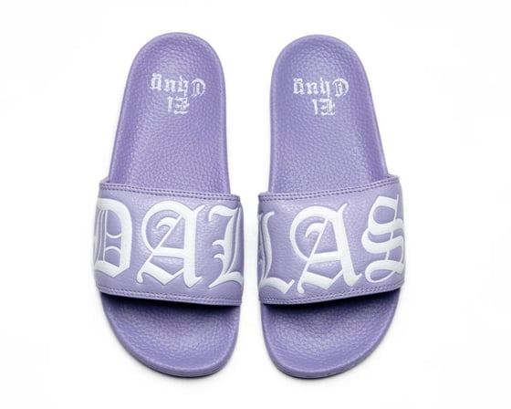 Image of DALLAS LAVENDER SLIDES (NOW SHIPPING)