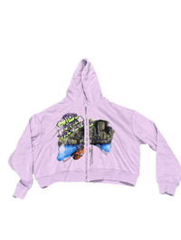 Image 2 of Baby Lavender Crop Zip Up  
