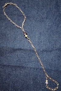 Image 2 of Gold plated chain slave bracelet with Swarovski crystal