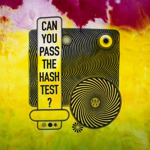 Image of 'CAN YOU PASS THE TEST' Dyed Tee & Moodmat