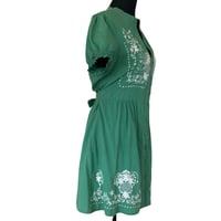 Image 6 of Sunny Girl Green Cotton A Line Embroidered Dress - Size L