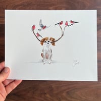 ORIGINAL ARTWORK - A charm of chaffinches - 25x19cm