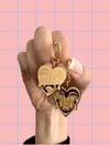 LASER ENGRAVED CRYING FACE MINI HOOP EARRINGS 