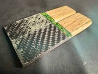 Image 3 of Giraffe Bone & Green GLOW Carbon Fiber Segmented Knife Scales
