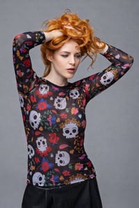 Image 1 of CAMISETA TUL SKULL FLOWERS