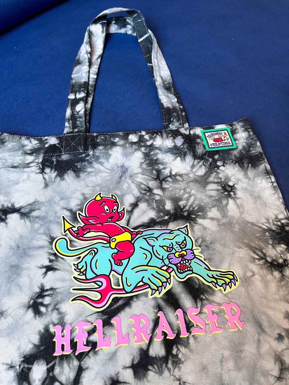 Image of Hellraiser Organic Tie Die Tote Bag